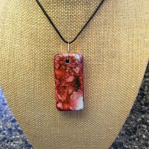 **SOLD**.   Handmade necklace 18” UNIQUE! Red #47